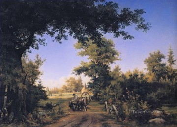 Artworks in 150 Subjects Painting - View on the Outskirts of St Petersburg classical landscape Ivan Ivanovich trees